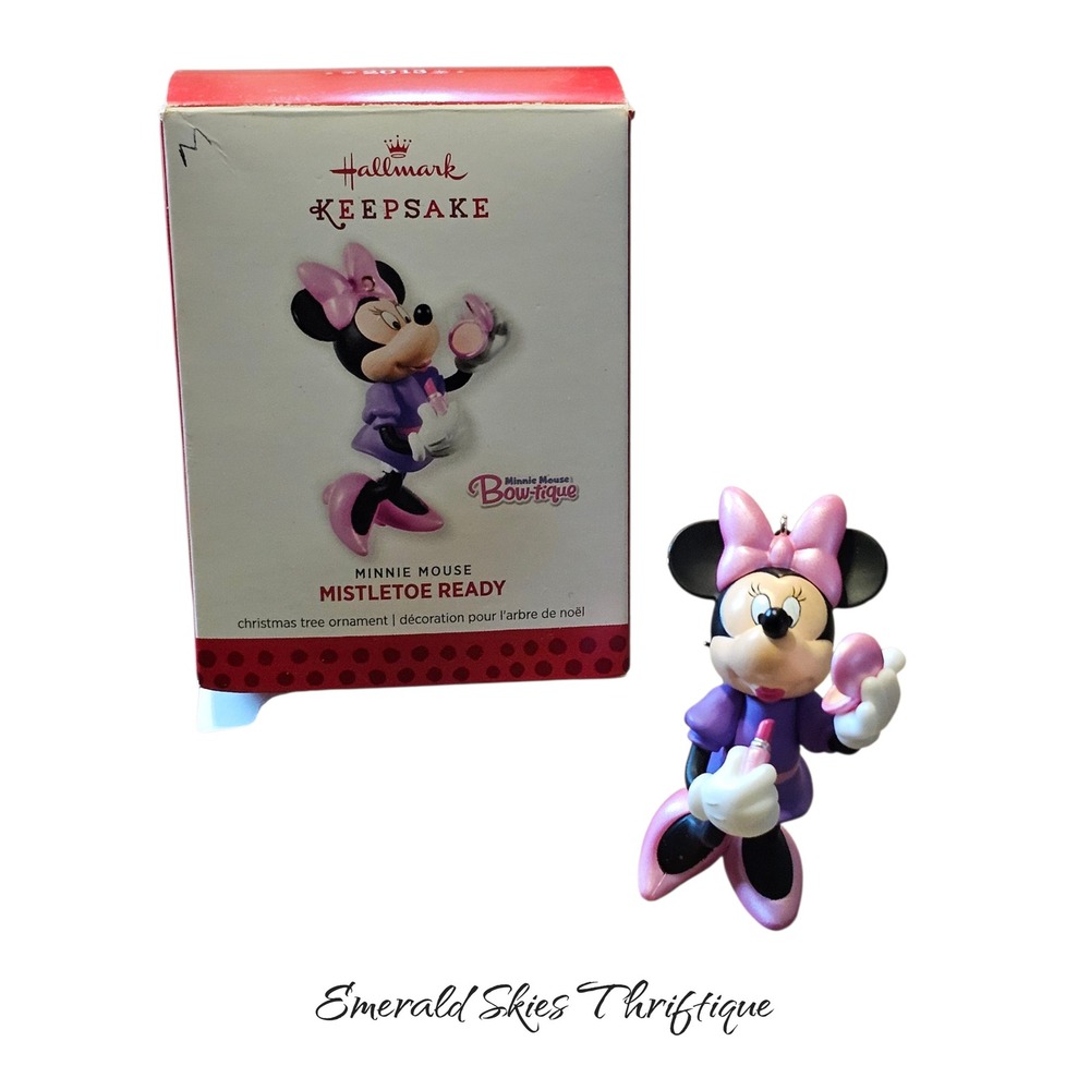 2013 Hallmark Keepsake Minnie Mouse Bow-Tique Mistletoe Ready Ornament free ship